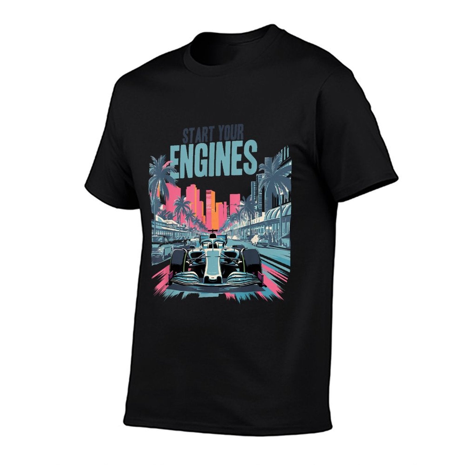 Miami Pit Crew Costume Car Racing Tshirt Retro Auto Car Race  Polyester Blend T-Shirt