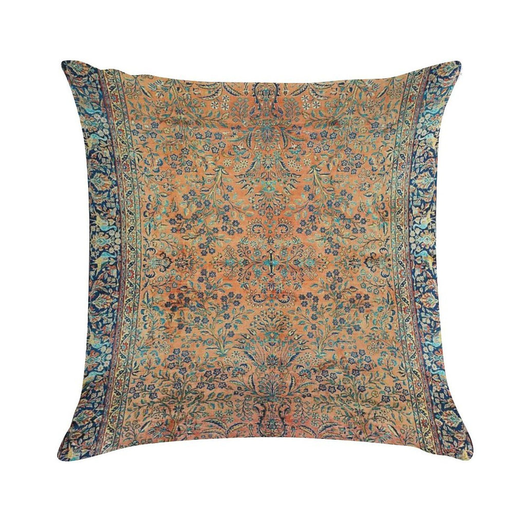 Manchester Kashan Floral Persian Carpet Print Soft High-Density Material Throw Pillow