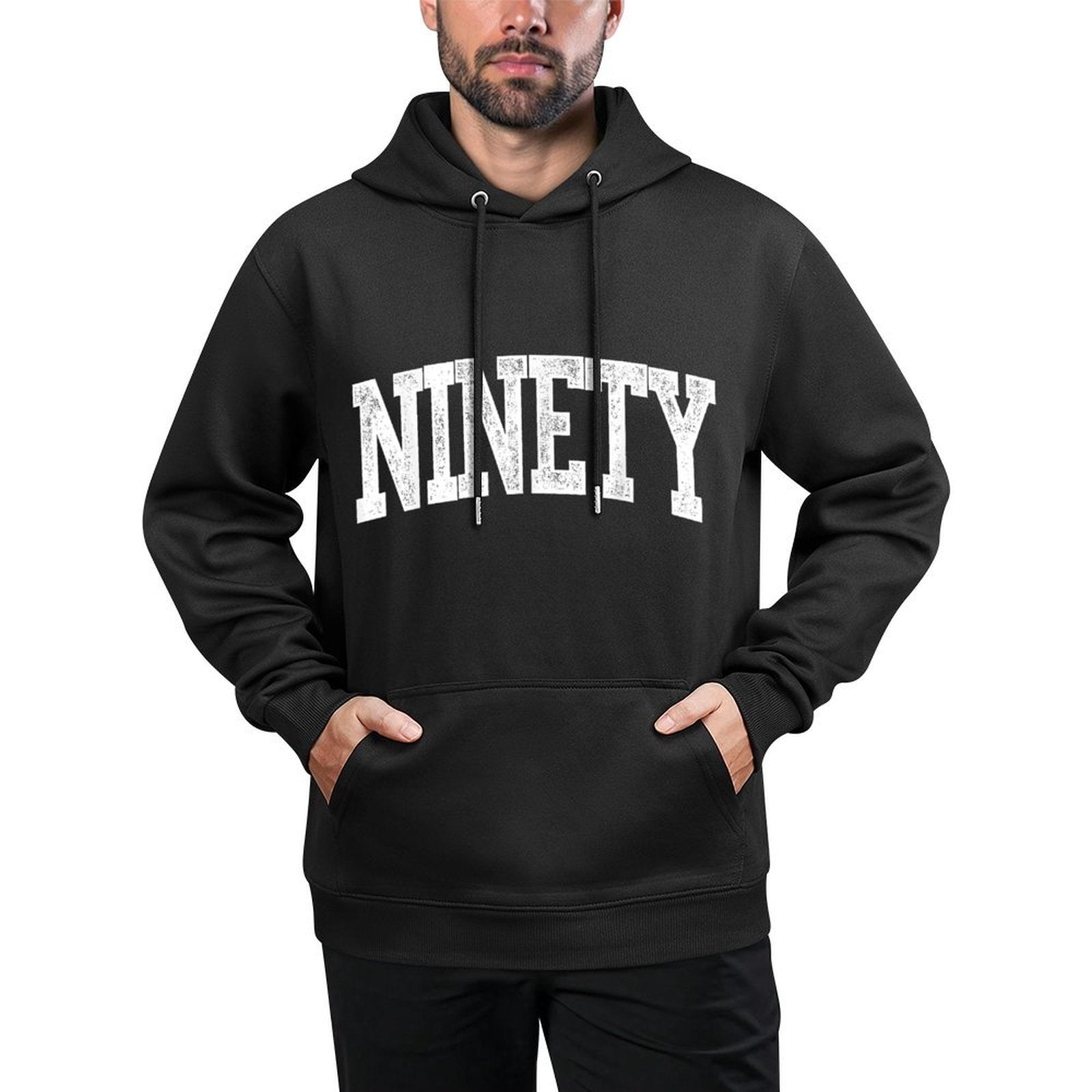 Ninety Minimalist 90th Birthday Design 90-Year-Old Adjustable Hood Hoodie