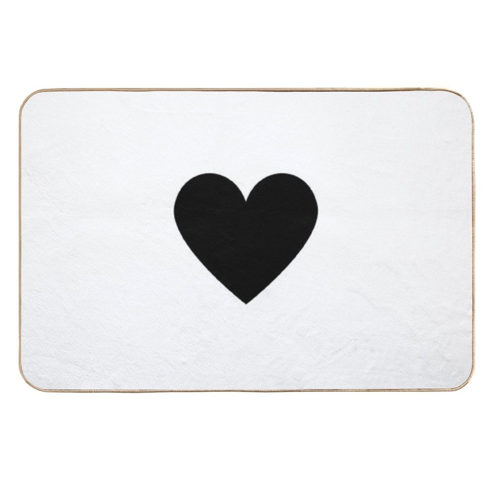 Black Heart  Fade-Resistant Bath Mat