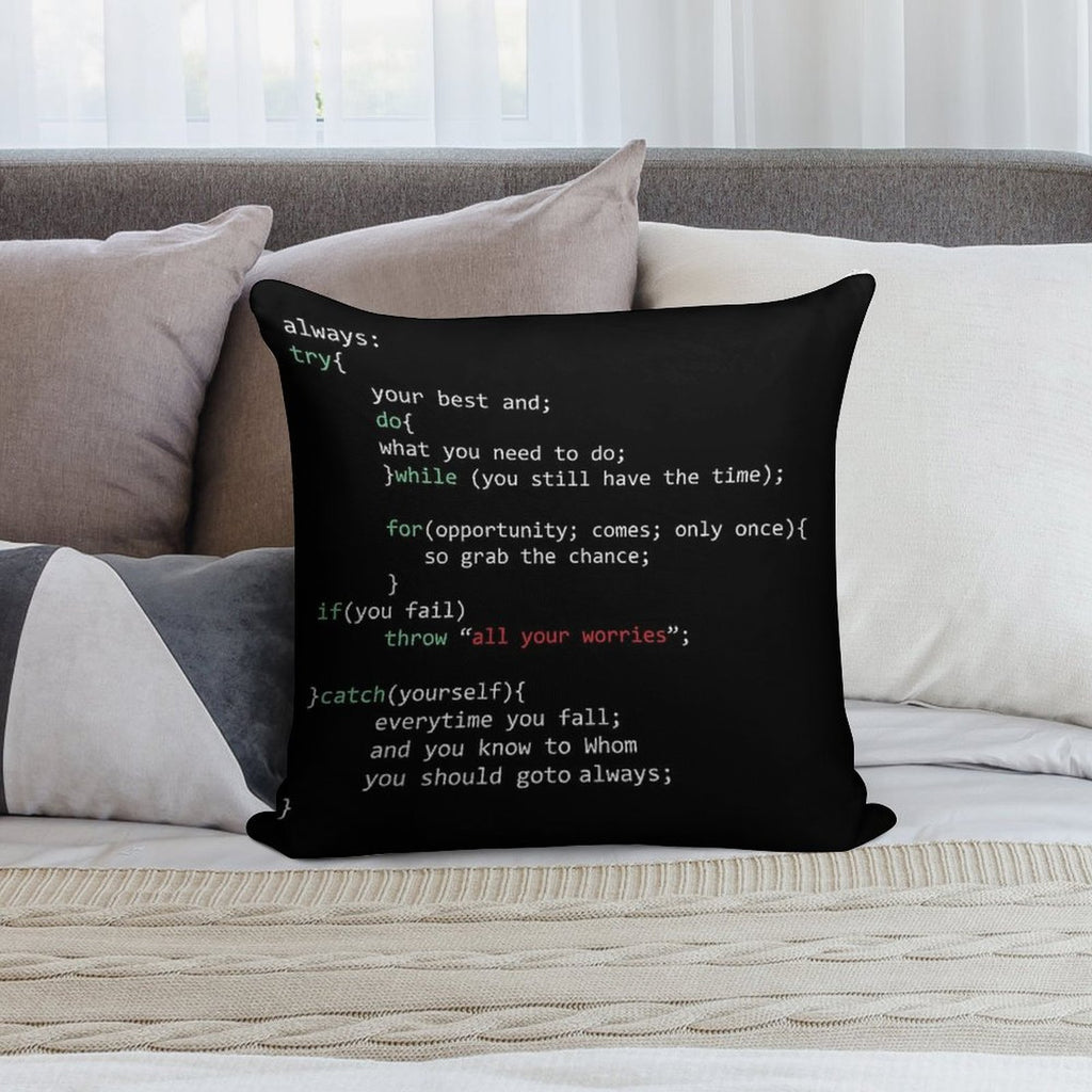 Geek Coder Soft Washable Throw Pillow