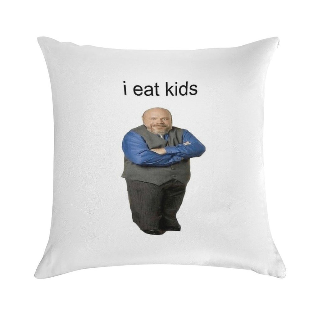 Bertram Eats Kids Soft Hidden Zipper Throw Pillow