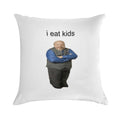 Bertram Eats Kids Soft Hidden Zipper Throw Pillow