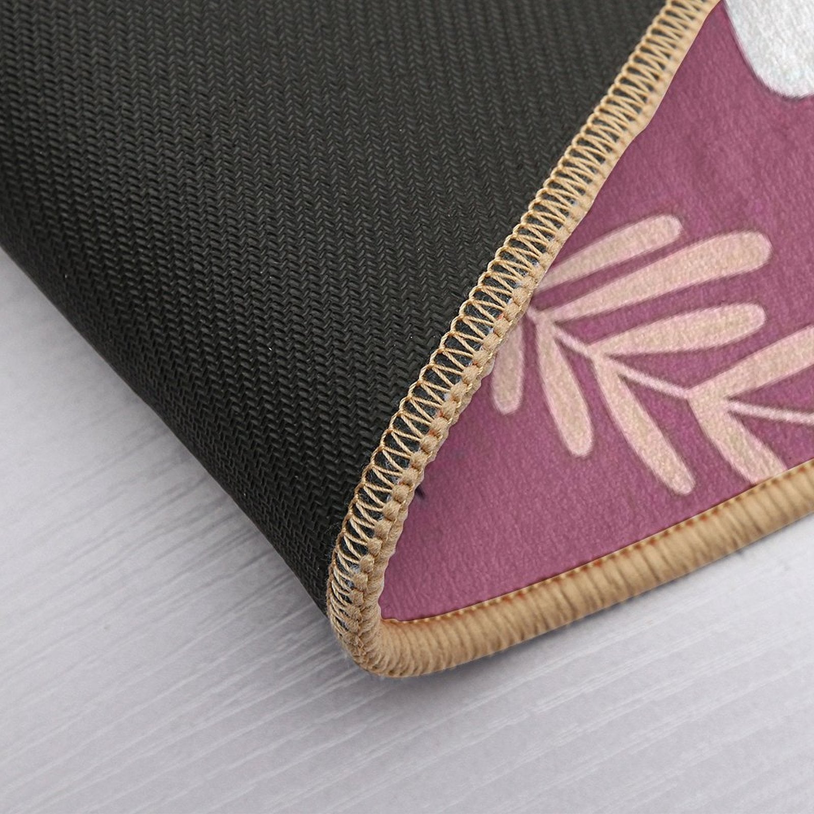 Random Floral Pattern 6 Tapestry Pink Background  Fade-Resistant Bath Mat