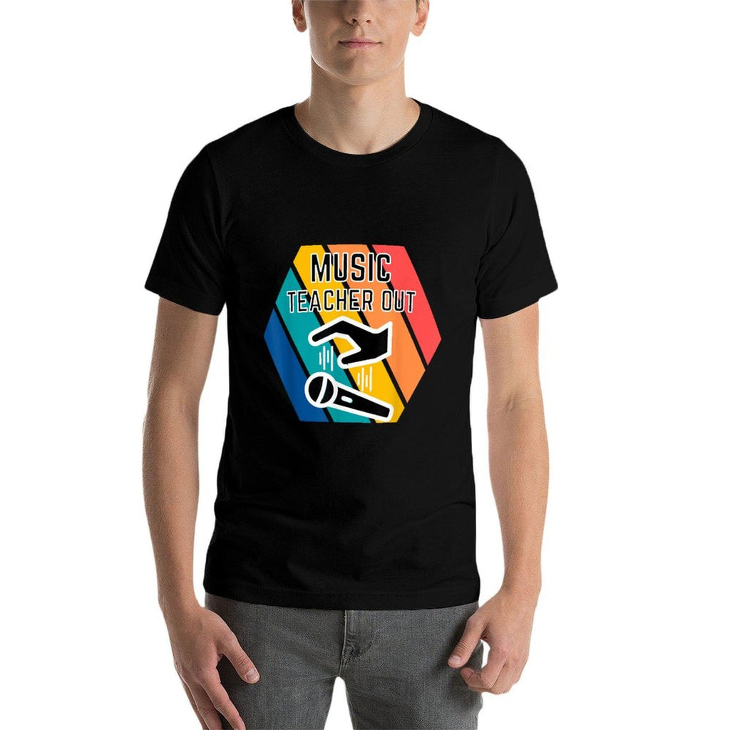 Music Teacher Out Mic Drop Appreciation End of School Year  Durable T-Shirt