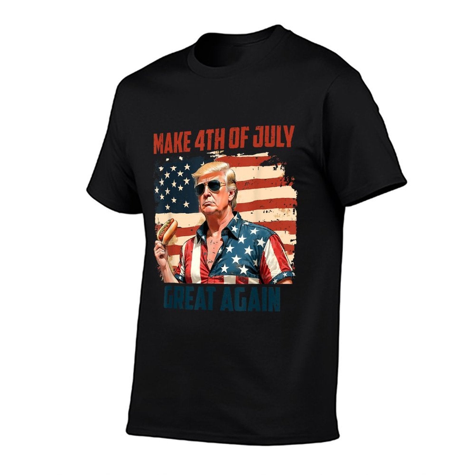Make 4th Of July Great Again Patriotic Firework Donald Trump  Heathered Texture T-Shirt