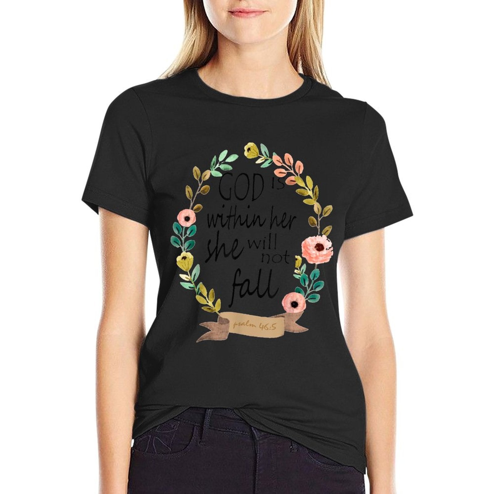 God Is Within Her She Will Not Fall Psalm 465  Vintage-inspired T-Shirt