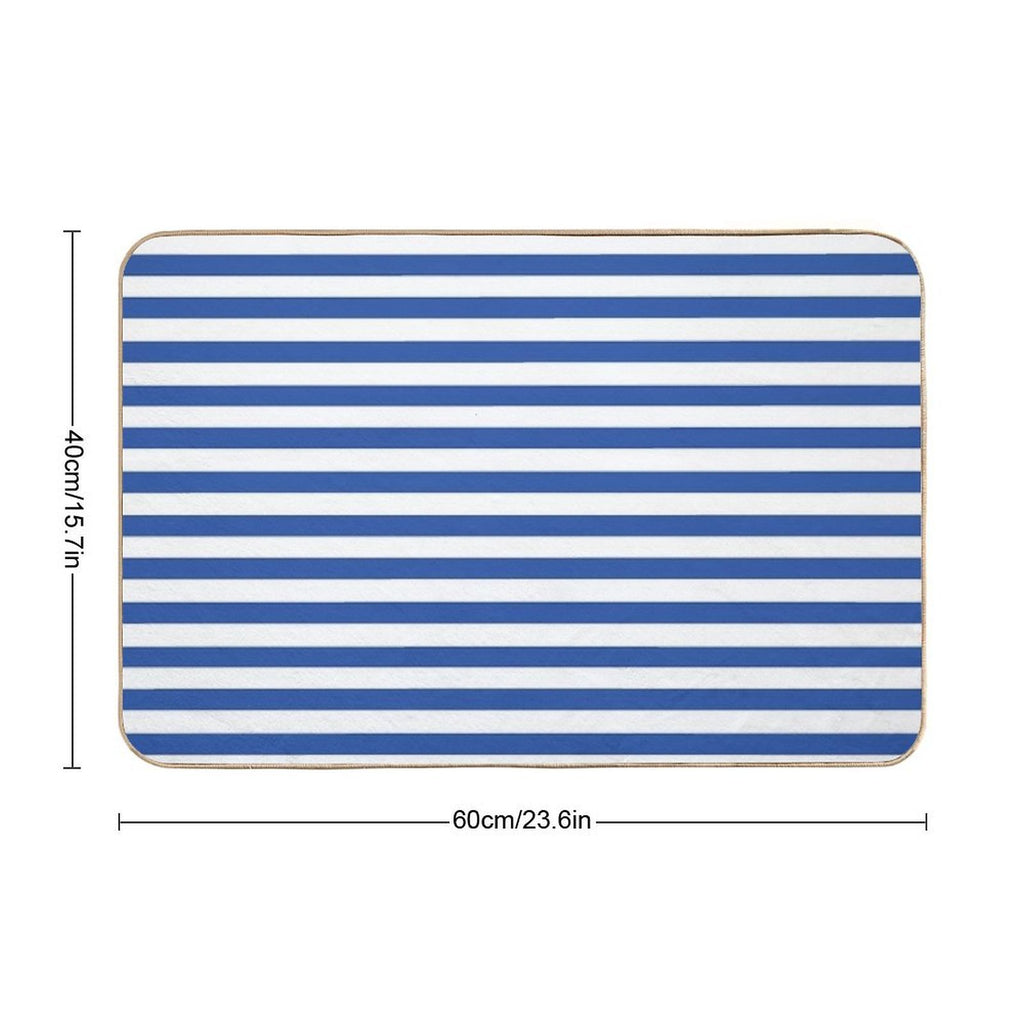 Blue And White Stripes  Rapid-Drying Bath Mat