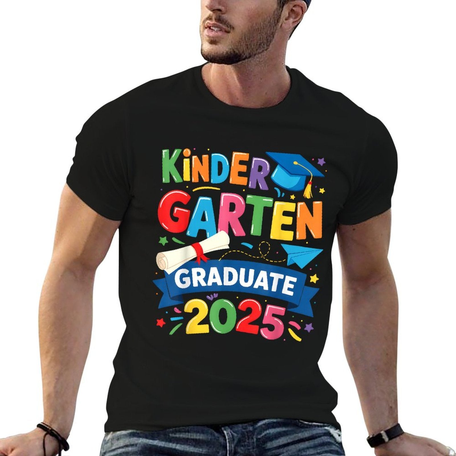 Kindergarten Graduation 2025 Graduate Kids Boys Girls Grad  High-quality Stitching T-Shirt