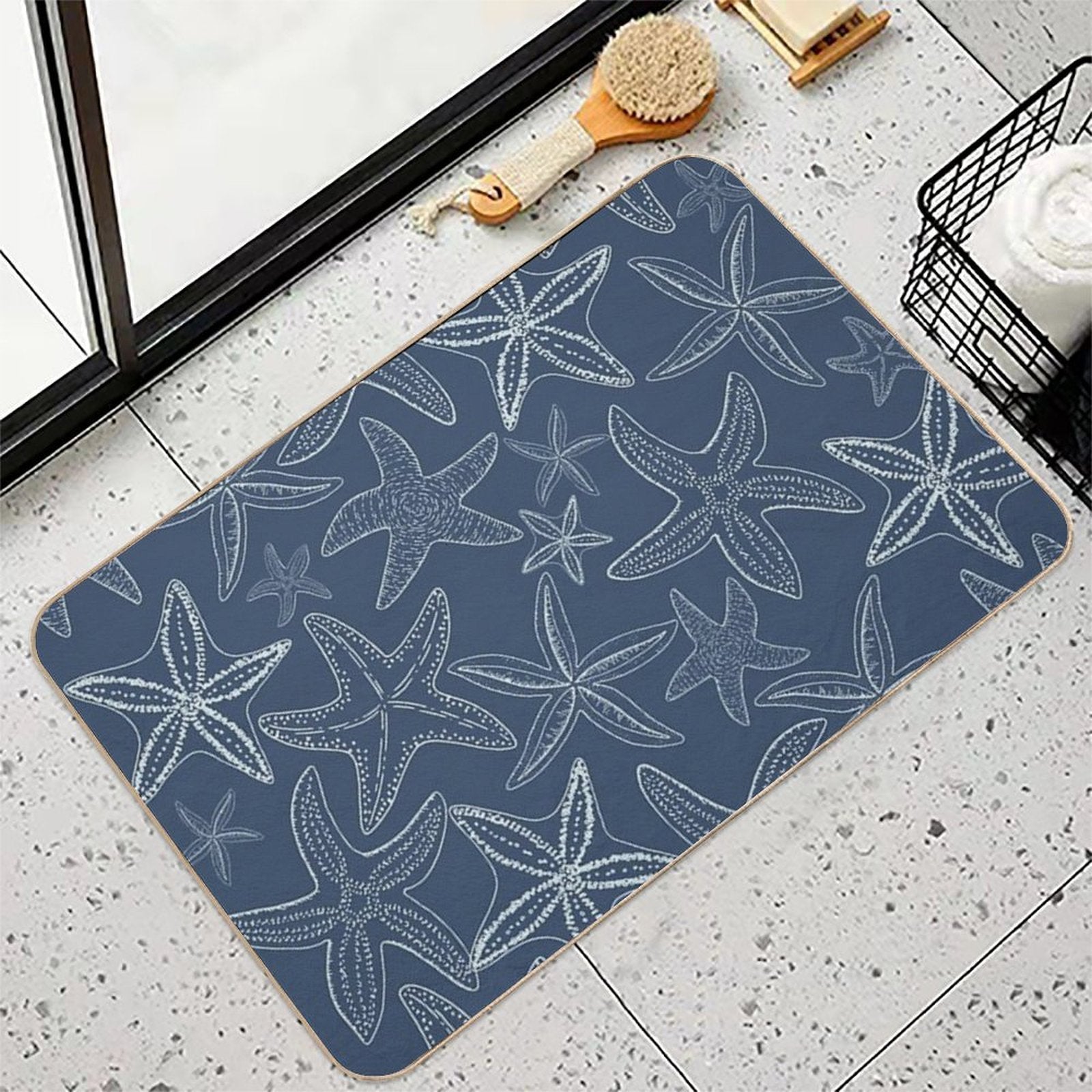 Starfish Pattern Dark Side  Versatile Bath Mat