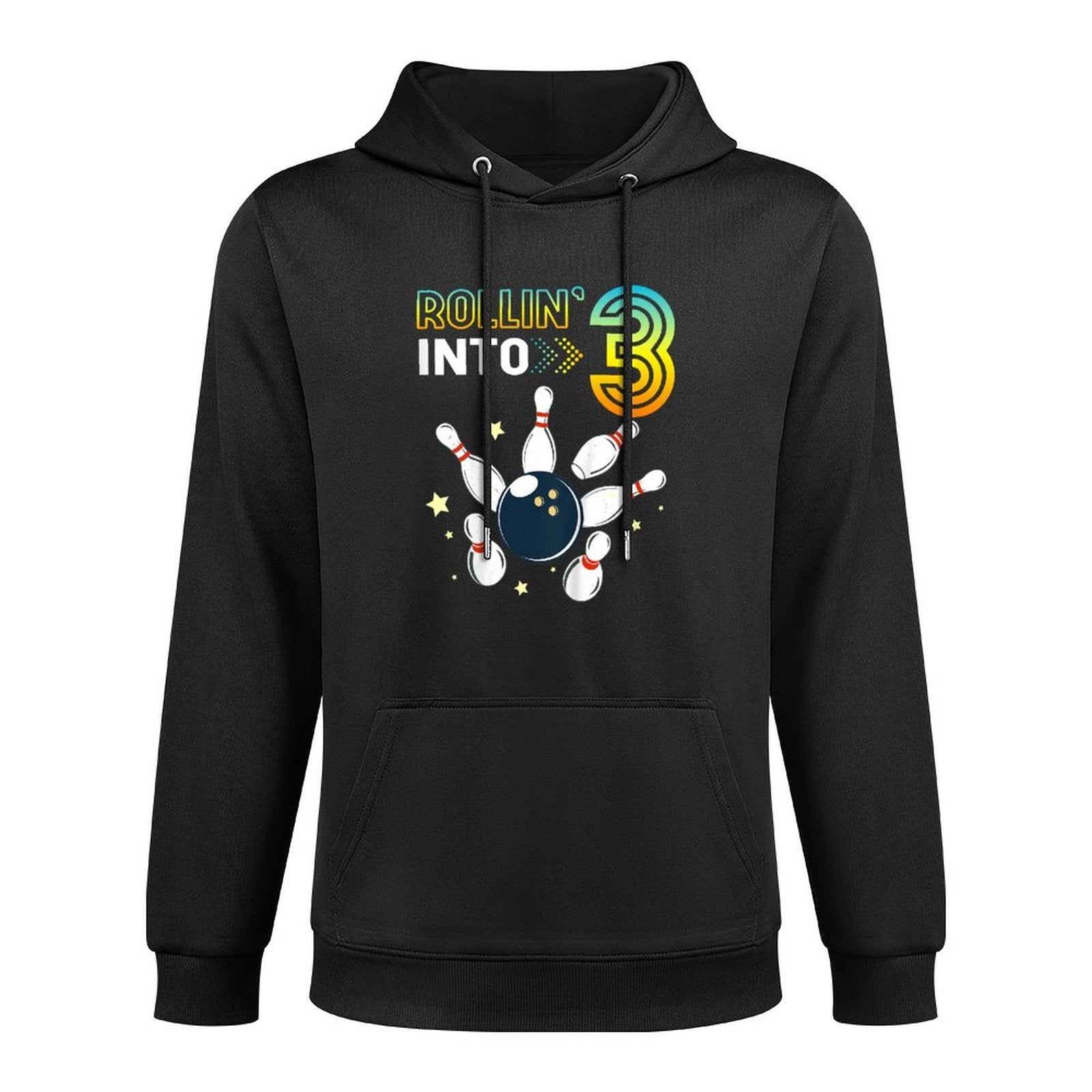 Kids Rolling Into 3 Years Old Birthday Bowling Lover B-Day Party Colorfast Hoodie