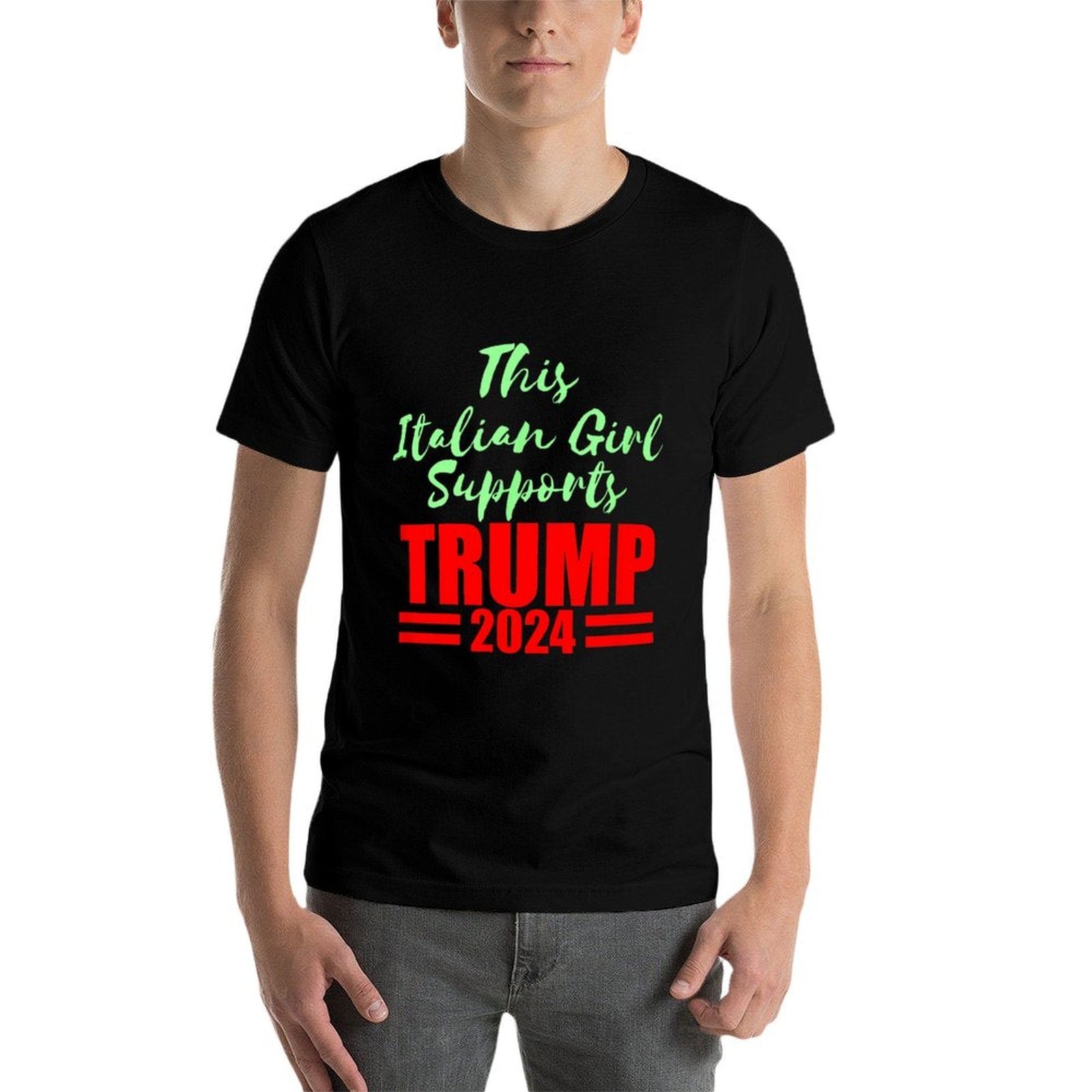 This Italian Girl Supports Trump 2024 Political  Stretchy T-Shirt
