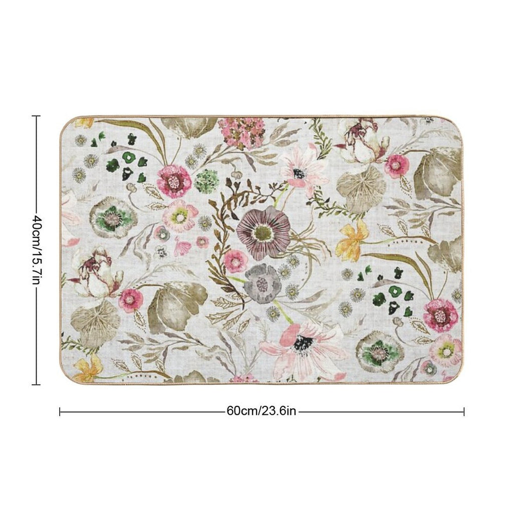 Atlantis Floral (golden)  Long-Lasting Bath Mat
