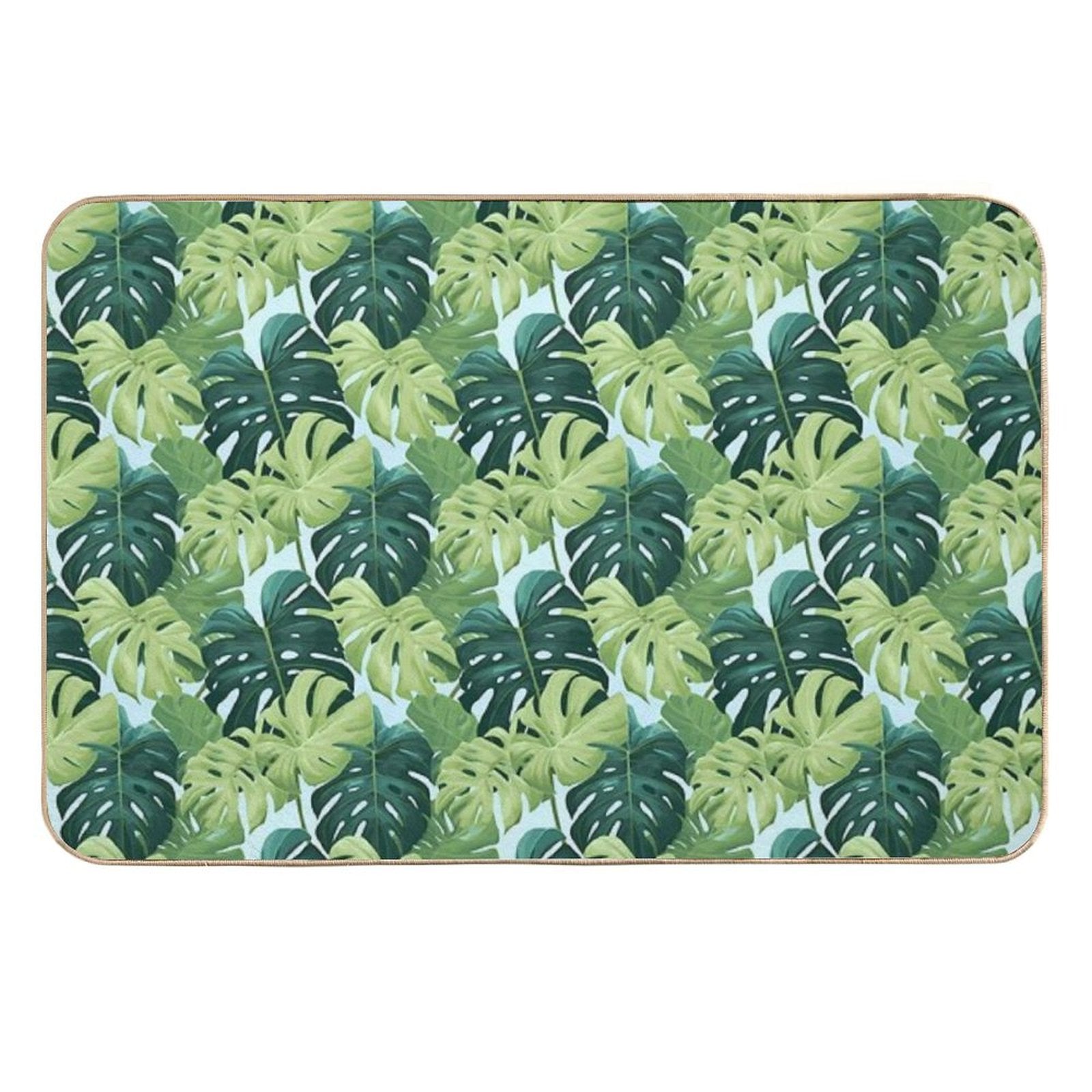 Seamlees Monstera  Nature's Bounty  Easy Maintenance Bath Mat