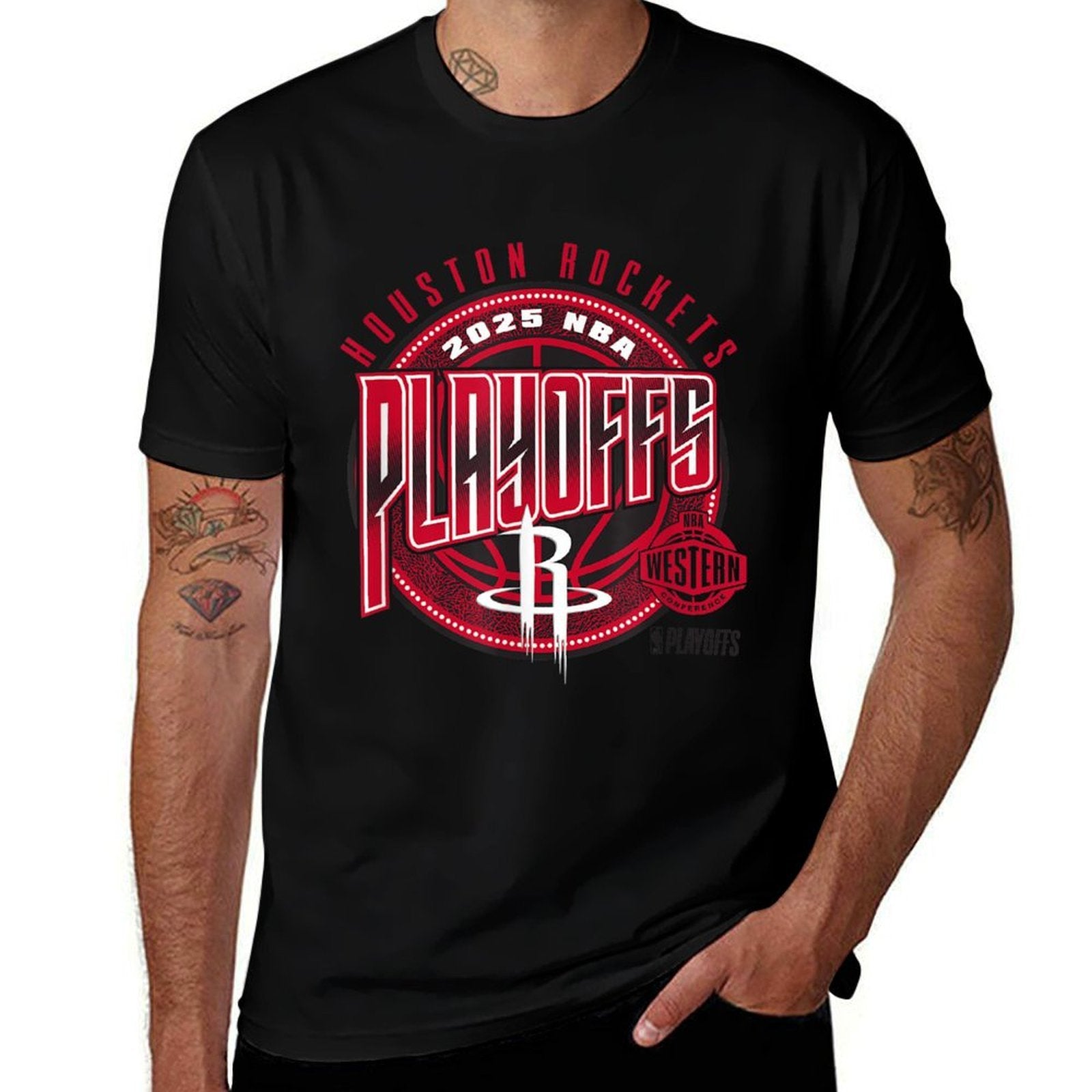 NBA Official Houston Rockets 2025 Playoffs Game Day  Durable T-Shirt