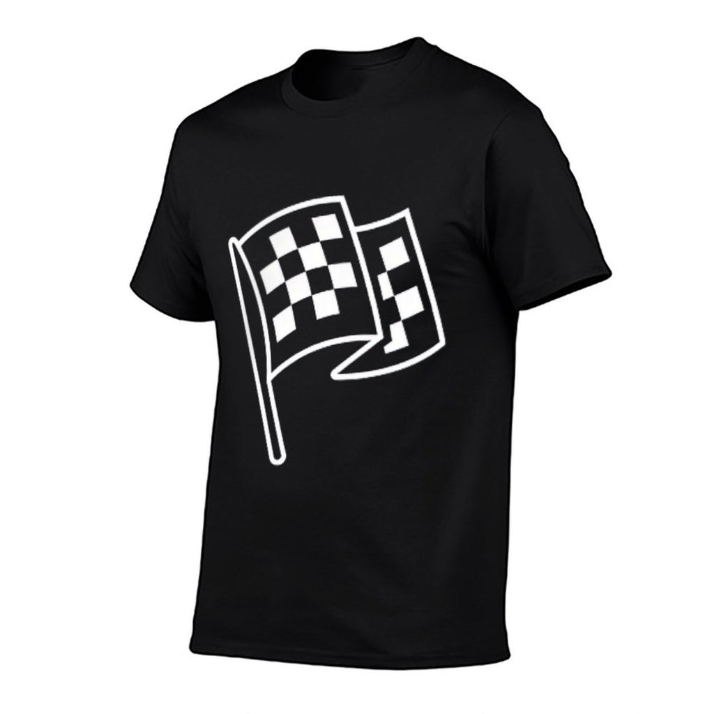 Minimalist Car Racing Checkered Badge Pocket Icon  Relaxed-fit T-Shirt