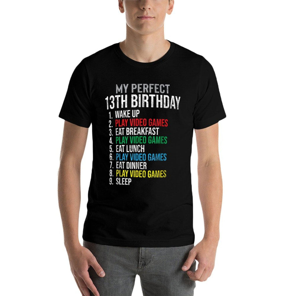 My Perfect 13th Birthday 13 Years Old Gamer Boy Party Gift  Breathable T-Shirt