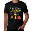 7th Birthday Little Camper Seven Years Old Camping Party  Polyester Blend T-Shirt