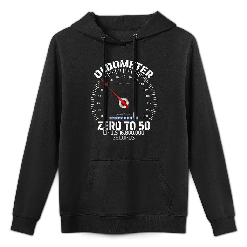 Womens 50th Birthday Oldometer Zero To 50 Years Funny 50th Birthday Customizable Surface Hoodie