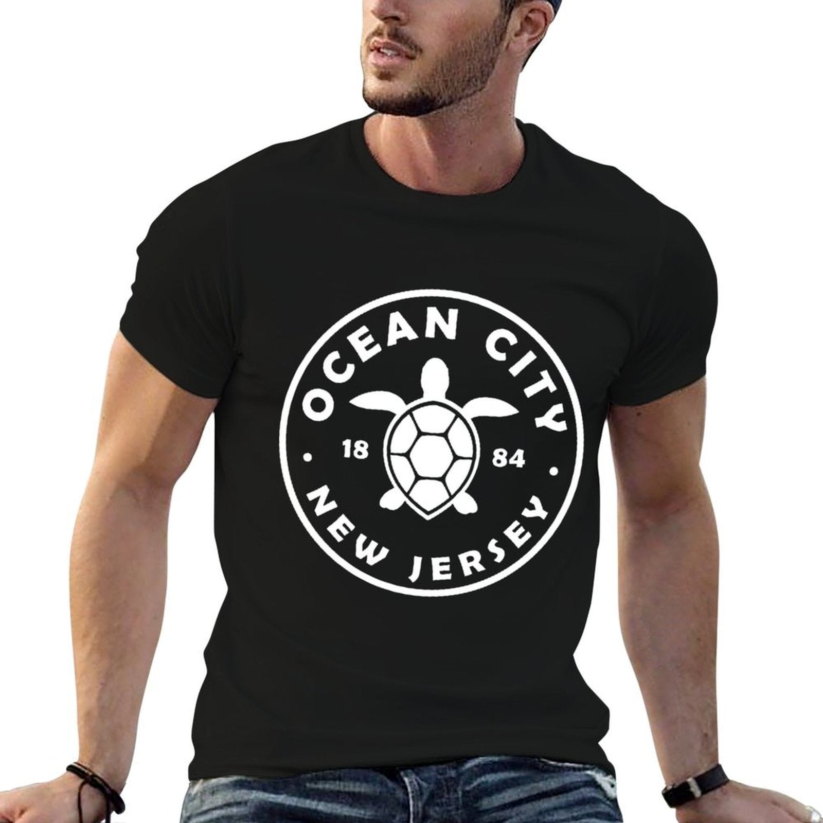 Ocean City New Jersey Sea Turtle Beach Vacation Souvenir  Oversized Silhouette T-Shirt