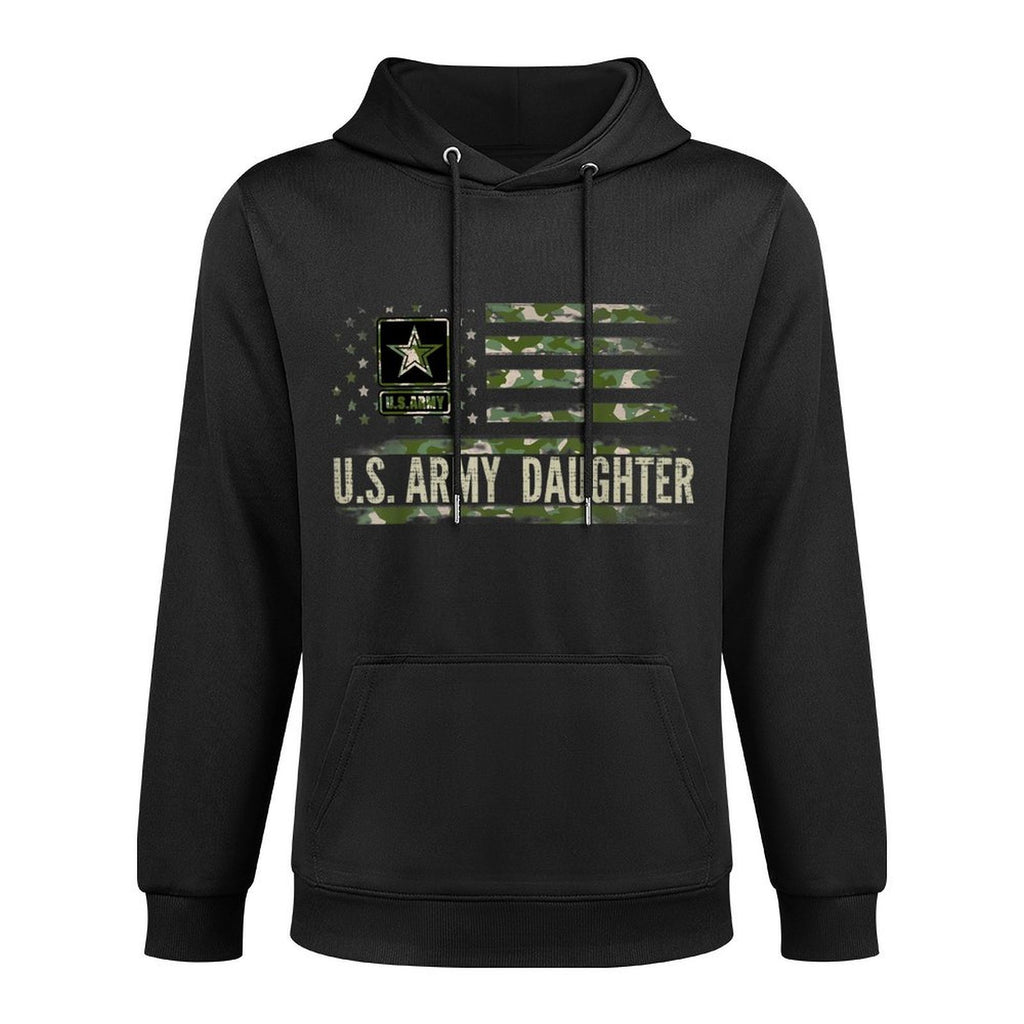 Vintage U.S Army Daughter With Camo American Veteran Machine Washable Hoodie