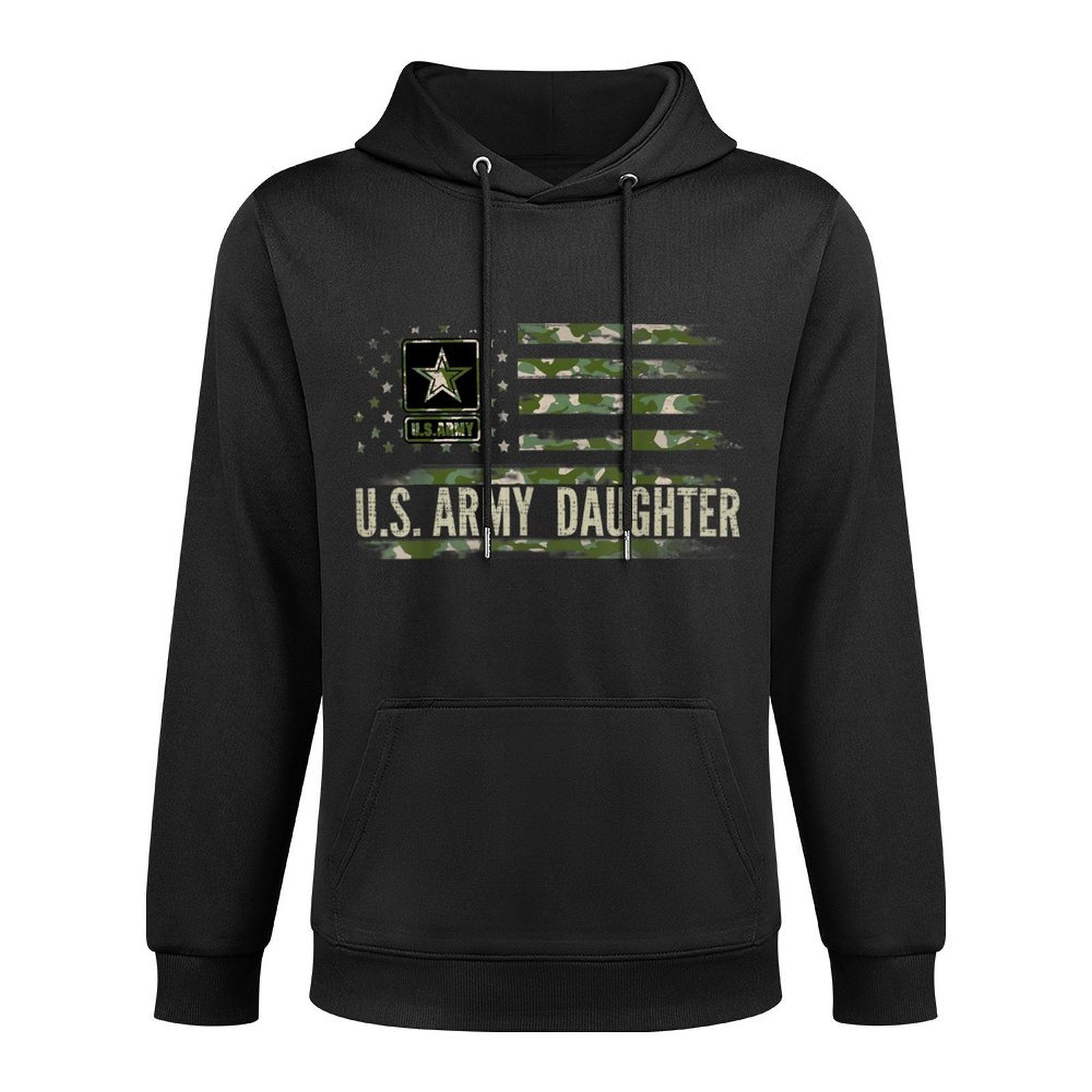 Vintage U.S Army Daughter With Camo American Veteran Machine Washable Hoodie