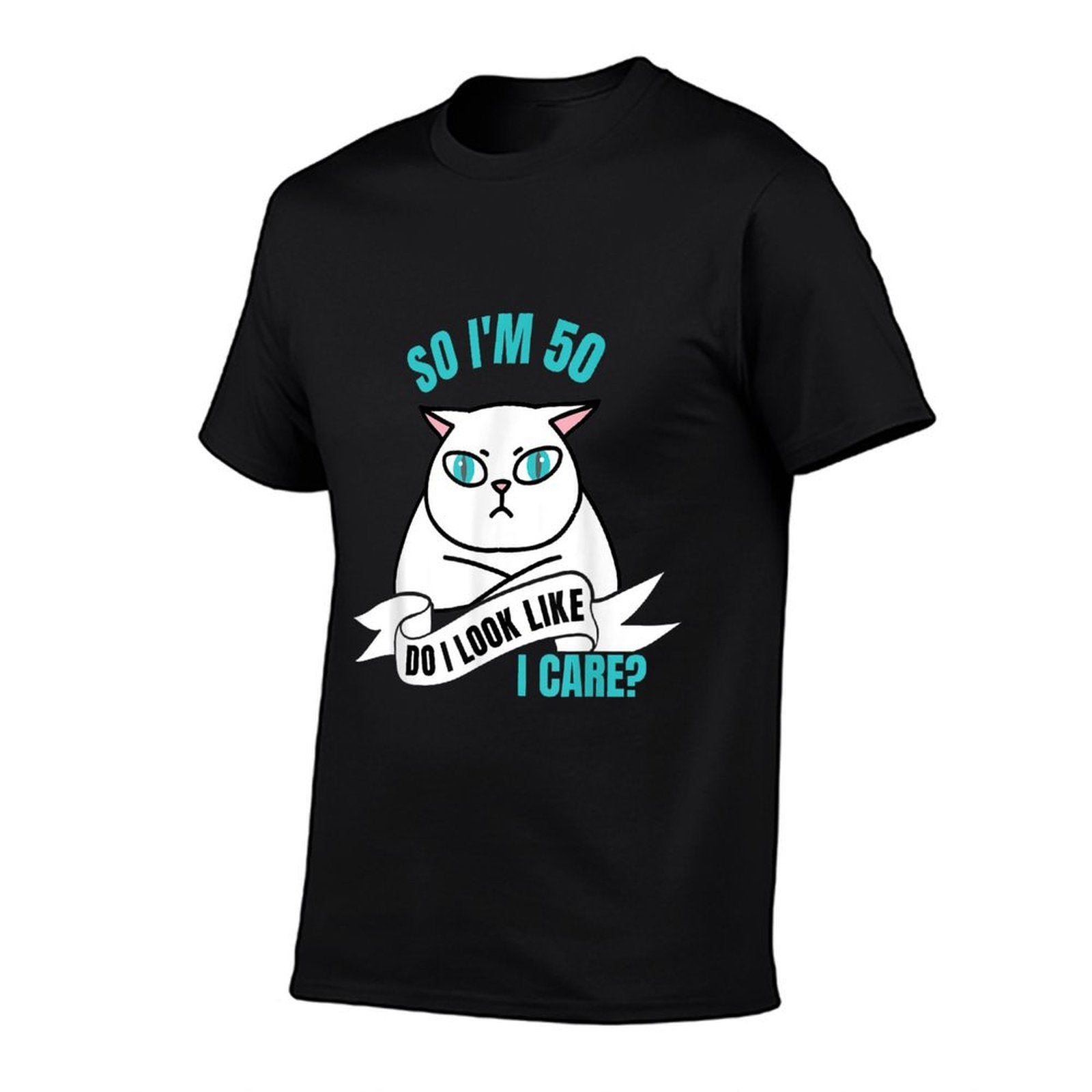 So I'm 50 Do I Look Like I Care Funny 50th Birthday  Rolled Sleeves T-Shirt