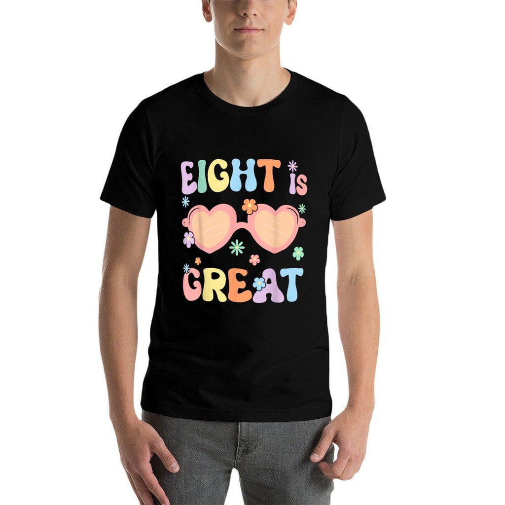 Groovy Eight Party 8 Is Great 8th Birthday 8 Years Old Girls  Slim-fit Cut T-Shirt