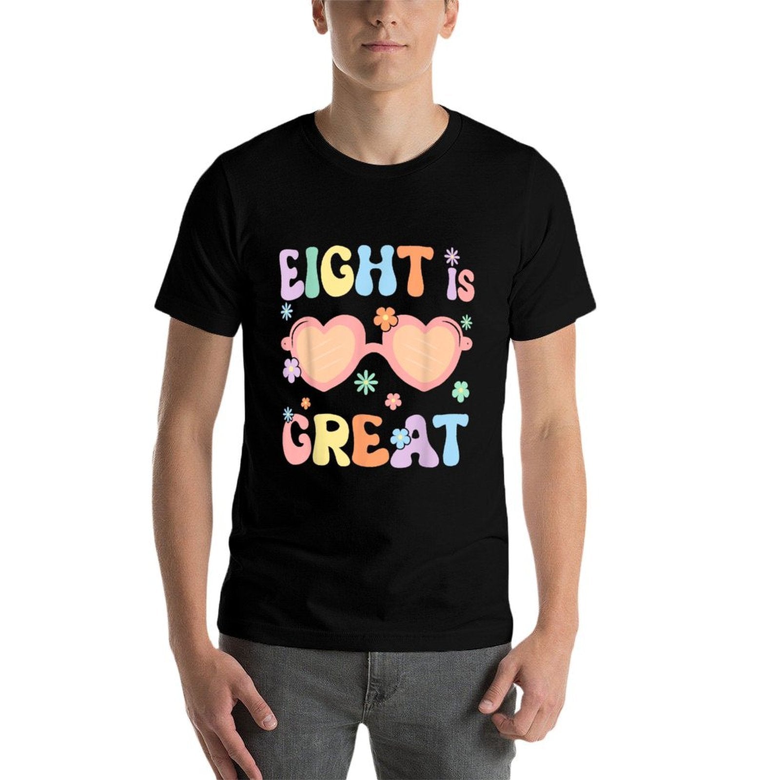 Groovy Eight Party 8 Is Great 8th Birthday 8 Years Old Girls  Slim-fit Cut T-Shirt