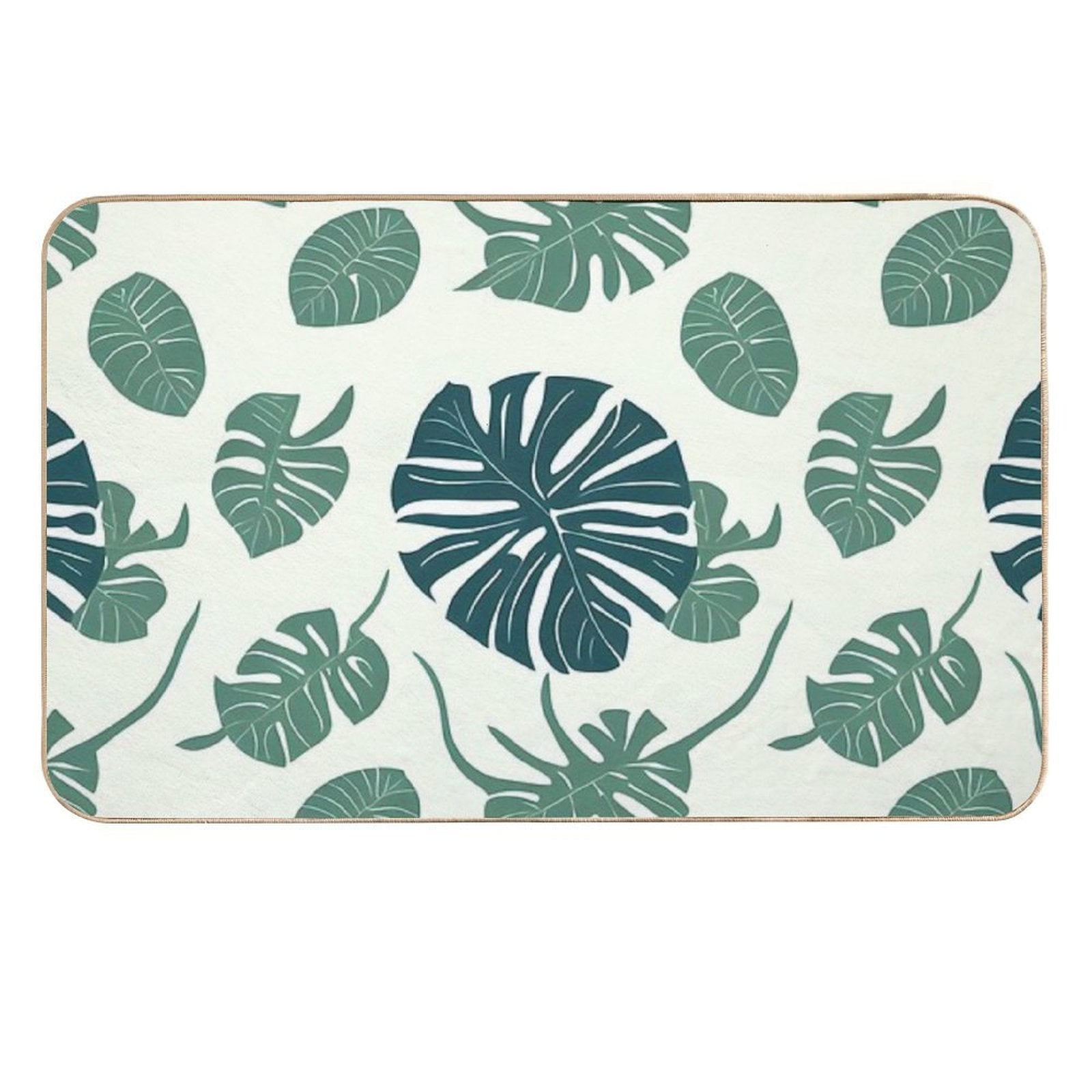 Abstract Monstera Leaf Pattern  Odorless Bath Mat