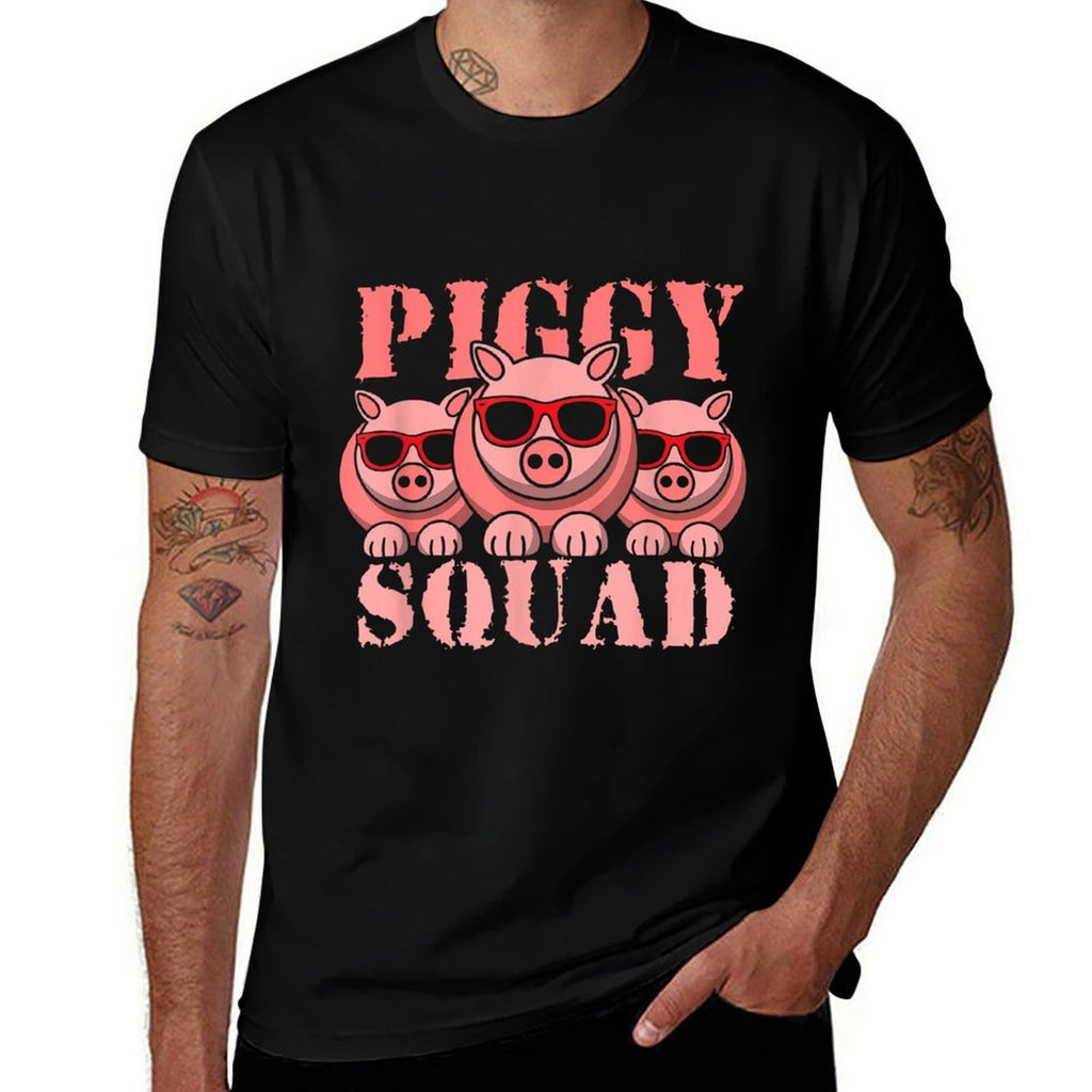 Pigs Lover Pink Animal Piggy Squad Funny Gift Idea for Men  Versatile T-Shirt