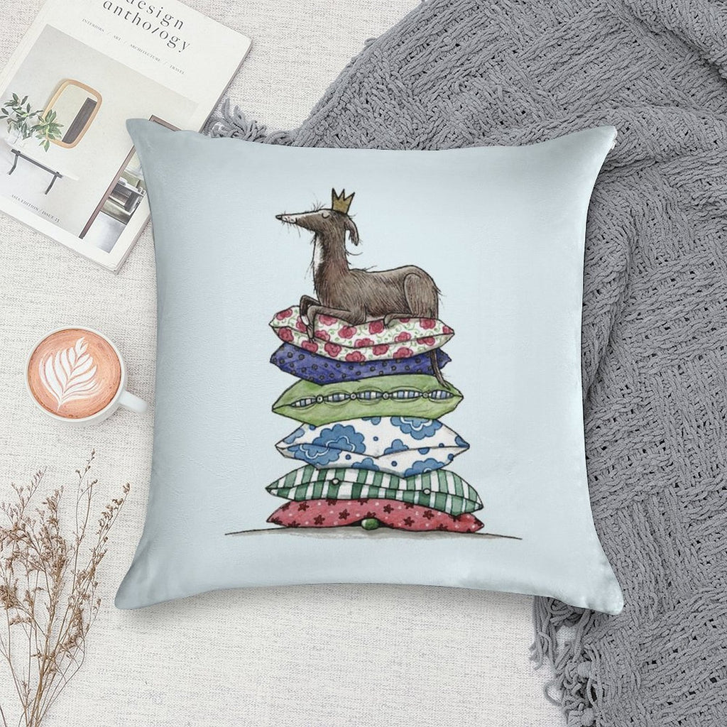 Princess On The Pea - Greyhound - Galgo - Whippet - Italian Greyhound Soft Fade-Resistant Throw Pillow