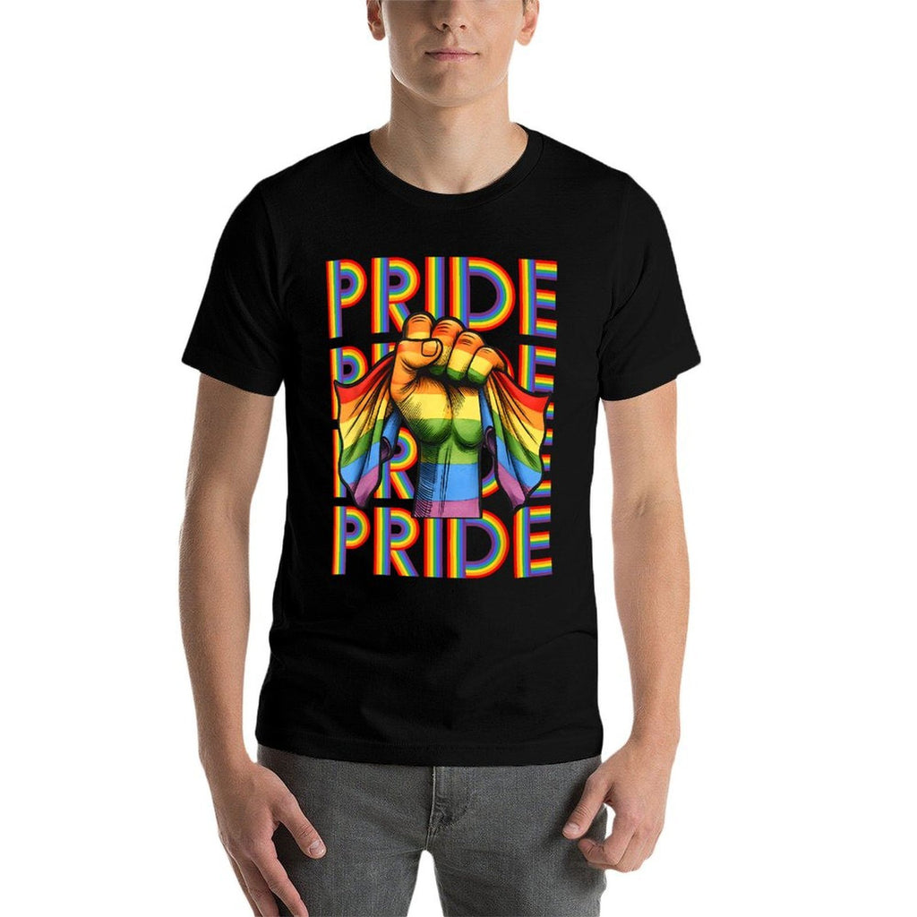 Gay Pride Month LGBT Rainbow Fist LGBTQ Gay Pride  Wrinkle-resistant T-Shirt