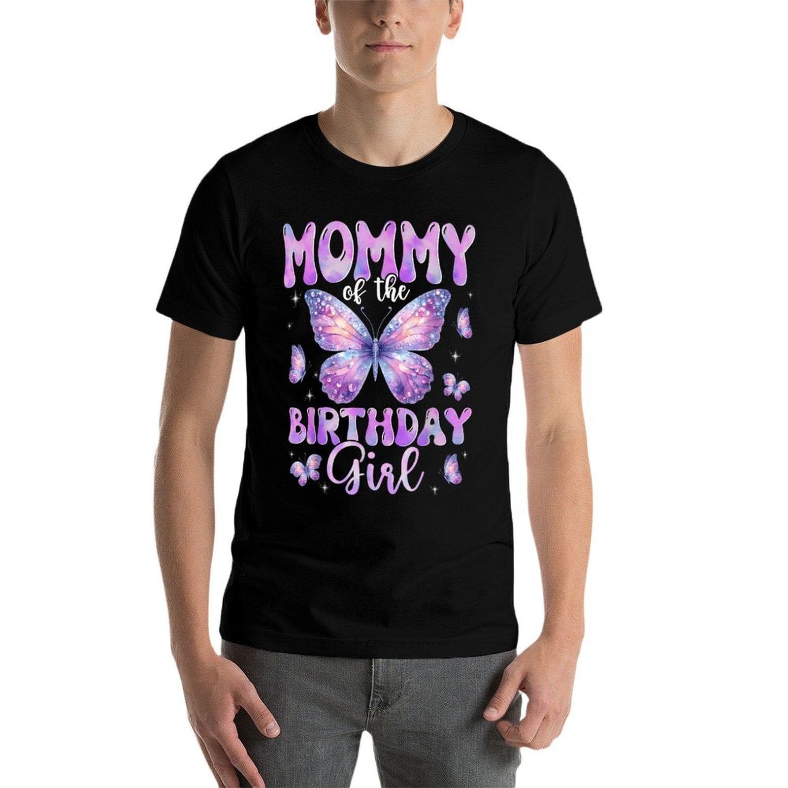 Mommy Of The Birthday Girl Butterfly Family Matching  Wrinkle-resistant T-Shirt