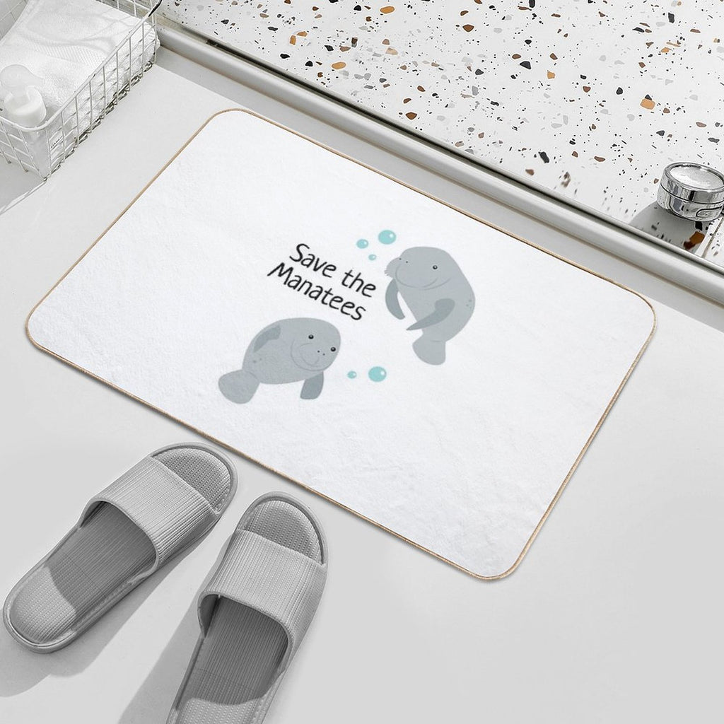 Save The Manatees  Anti-Trip Bath Mat