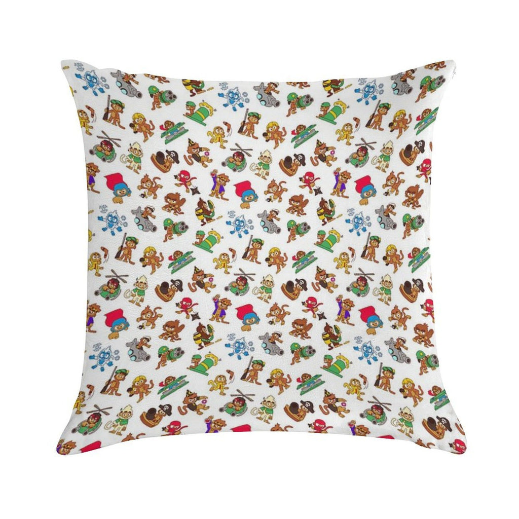 Bloons TD 6 Monkeys Pattern Soft Multiple Sizes Throw Pillow