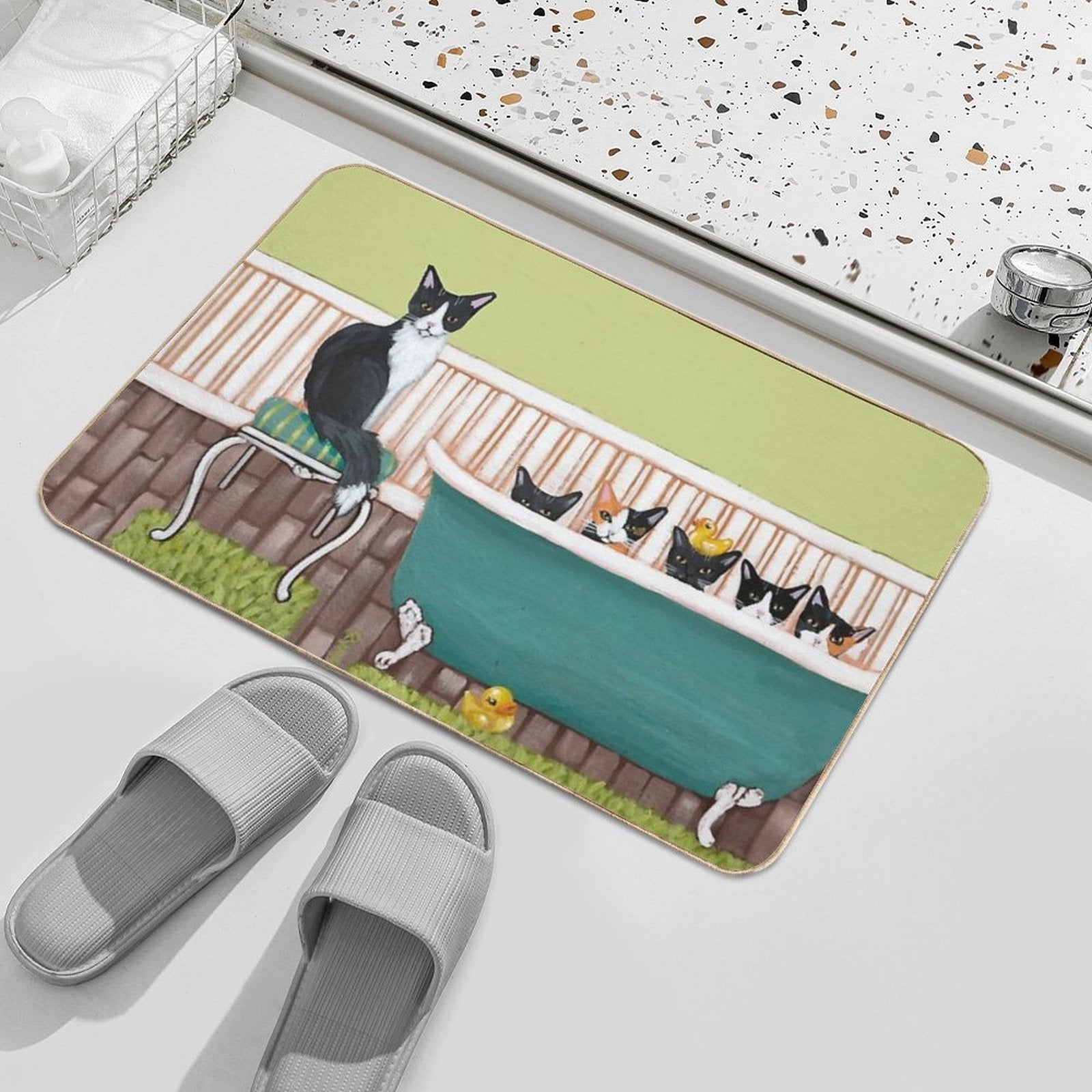 The Kittens Bath Time  Long-Lasting Bath Mat