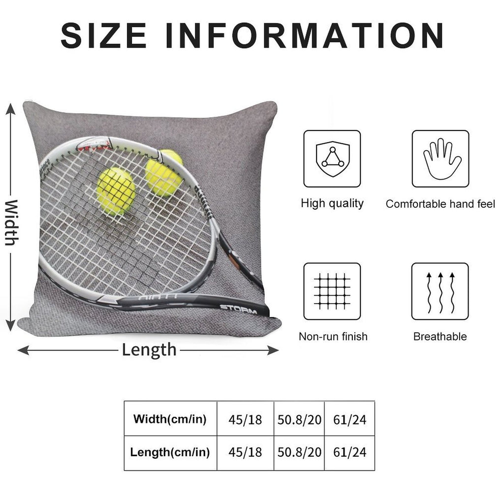 Tennis Ball Soft Hidden Zipper Throw Pillow