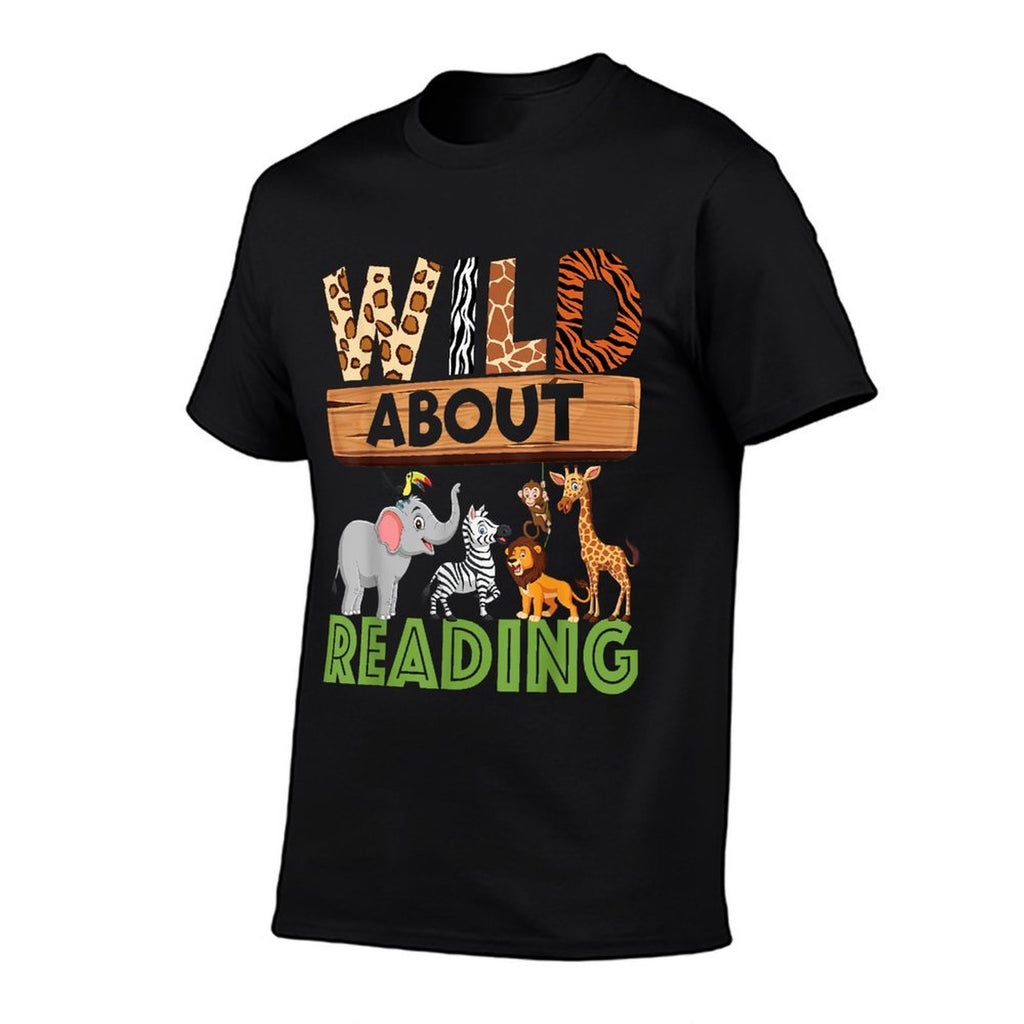 Wild About Reading Teacher Reading Books Back To School  Graphic-printed T-Shirt