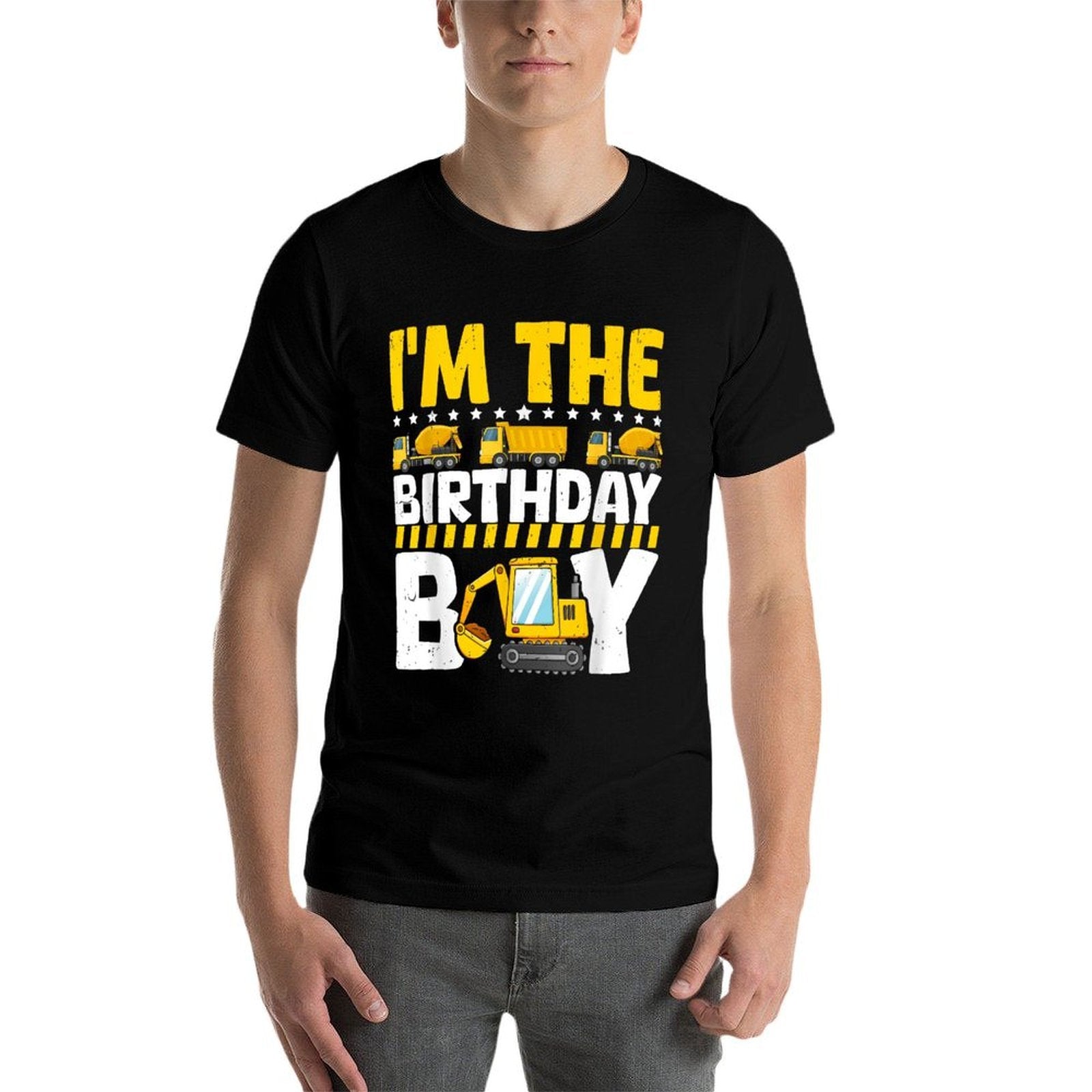 Family Theme Construction Birthday Party Supplies I'm The Birthday Boy Construction Theme Bday  Heathered Texture T-Shirt