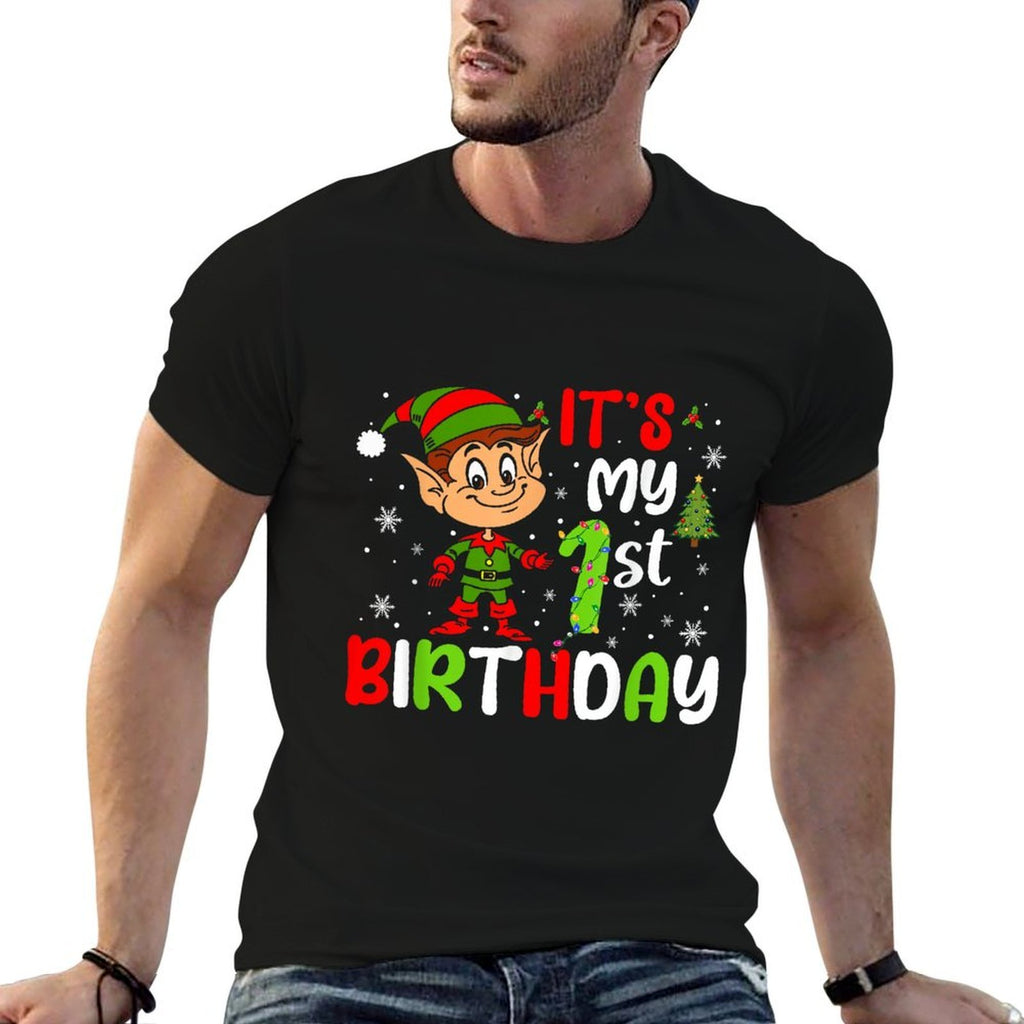 It's My 1st Birthday Christmas Elf 1 Year Old Birthday Lover Comfortable T-Shirt