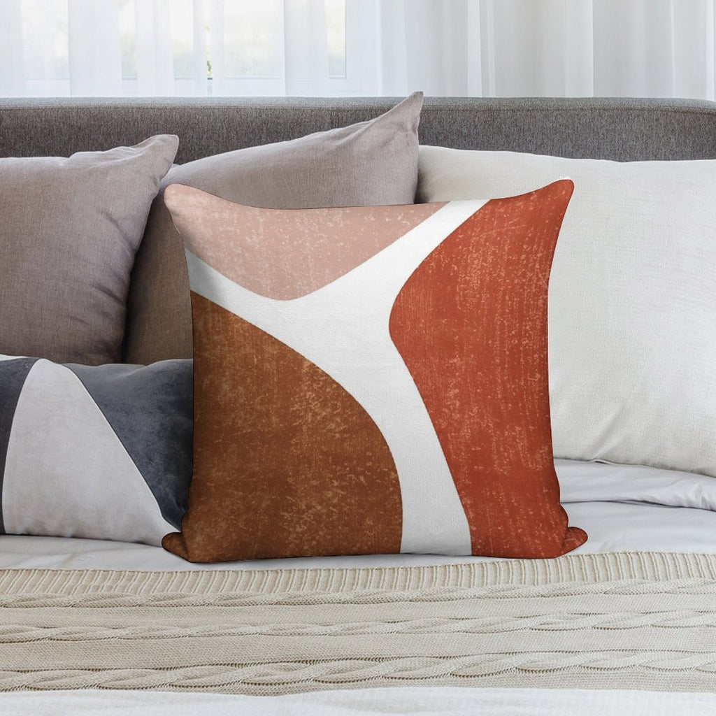 Terracotta Art Print 2 - Terracotta Abstract - Modern, Minimal, Contemporary Abstract - Brown, Beige Soft Multiple Sizes Throw Pillow