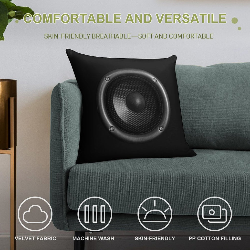 Music Speaker Soft High-Density Material Throw Pillow