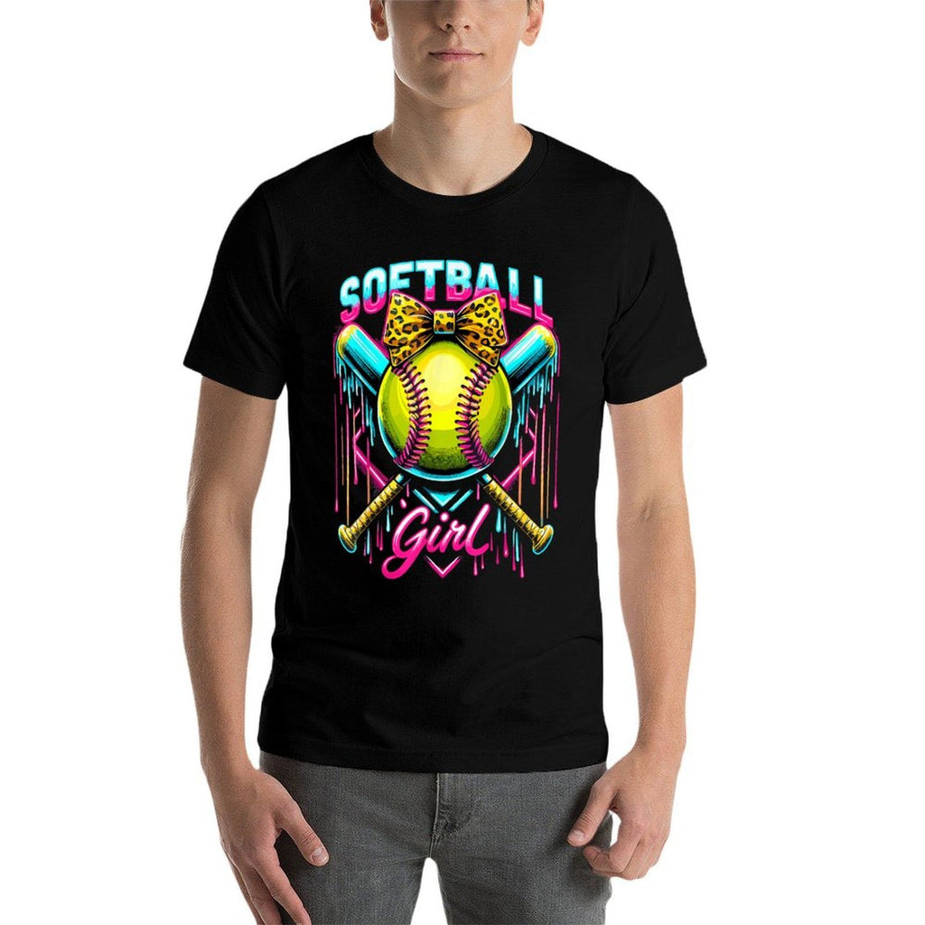 Softball Player Girl Ice Cream Softball Drip  Affordable Price T-Shirt