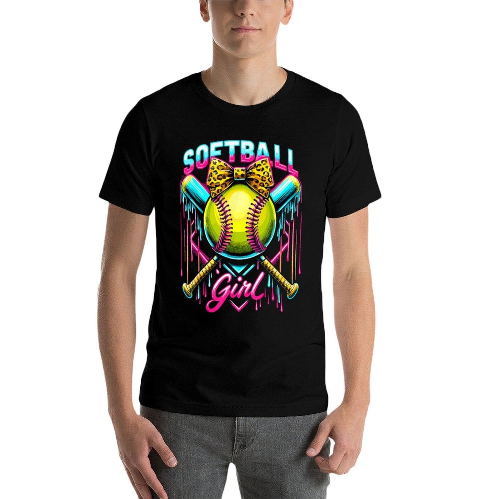 Softball Player Girl Ice Cream Softball Drip  Affordable Price T-Shirt
