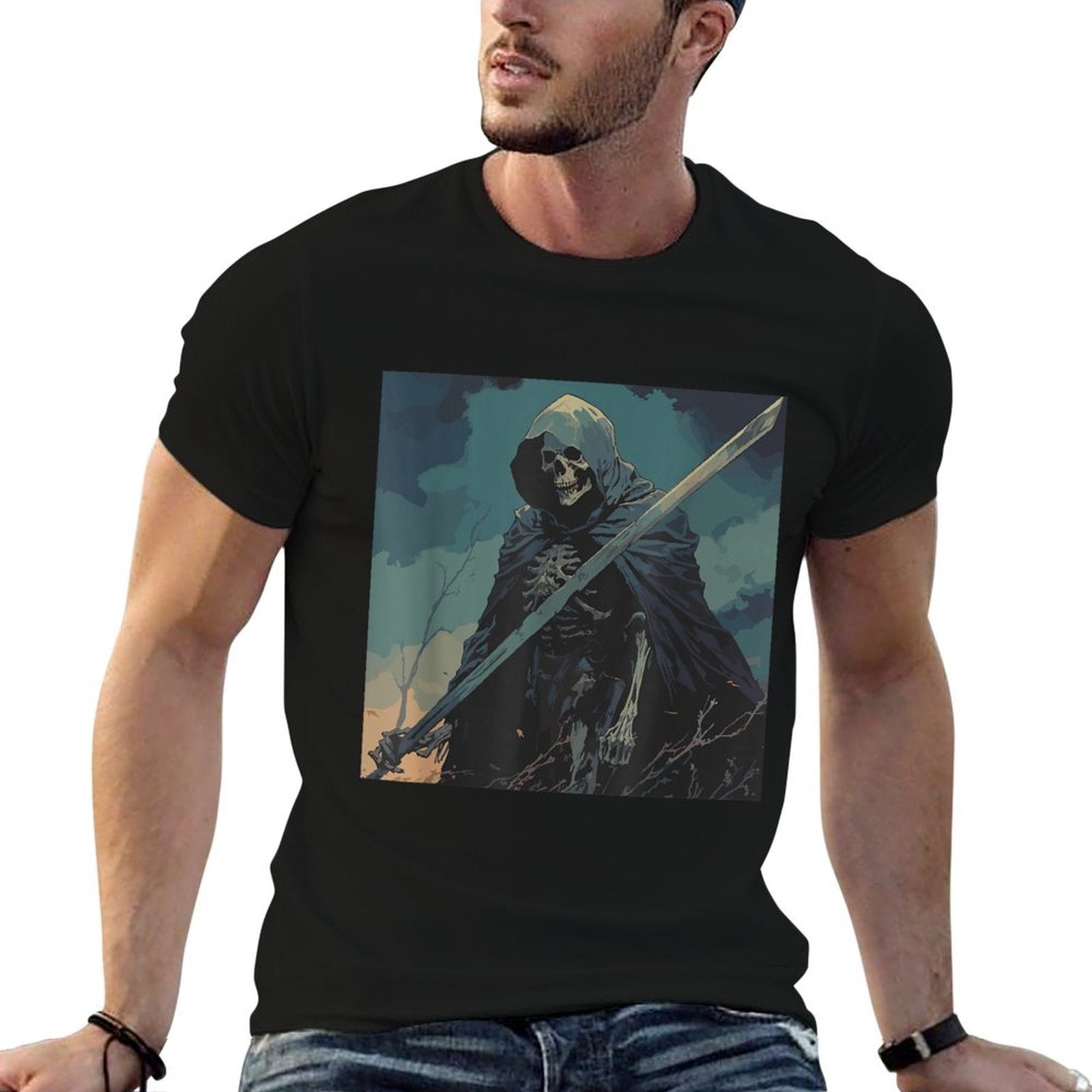 Skeleton Whimsigoth Dark Fantasy  Trendy Pattern T-Shirt