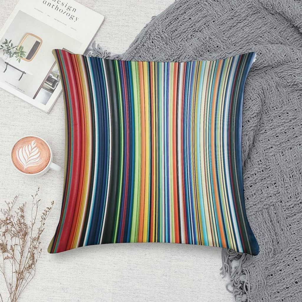 Multicolored Stripes Soft Durable Construction Throw Pillow