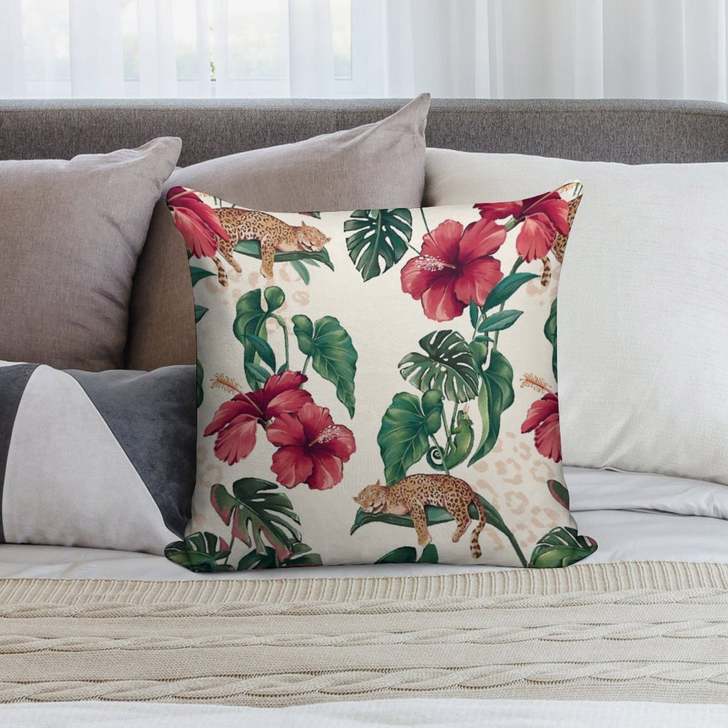 The White Lotus Wallpaper Soft Short Plush Fabric Throw Pillow