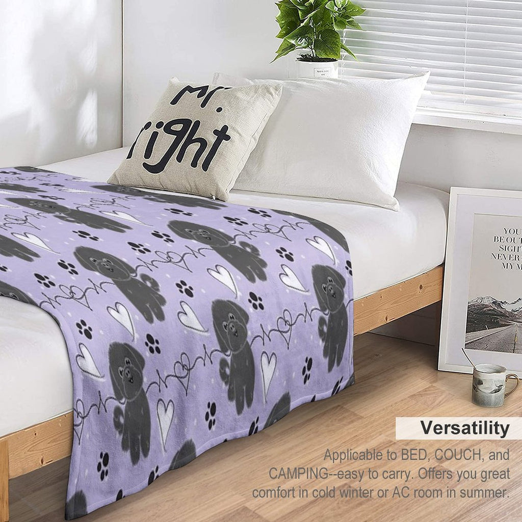 LOVE Black Shih Tzu Premium Throw Blanket
