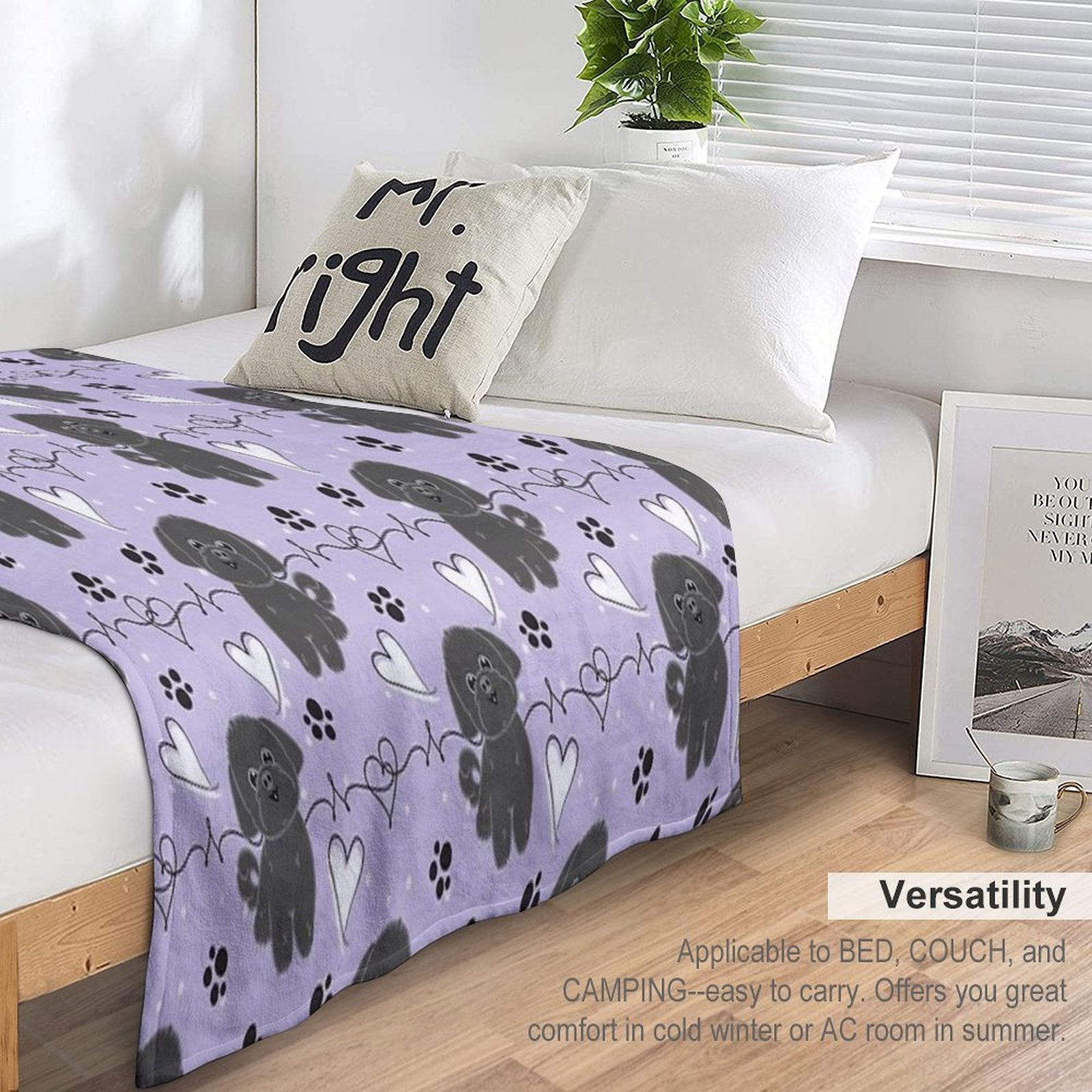 LOVE Black Shih Tzu Premium Throw Blanket